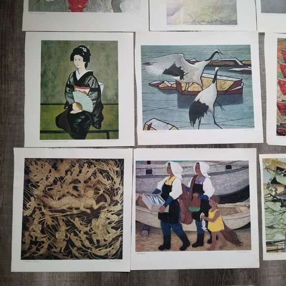 Asian Prints Full Color Art Pictures Frameable Vintage Calendar Book Pages VTG - Picture 14 of 16